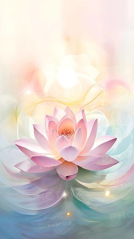 Abstract illustration embodies mindfulness meditation with gentle swirling patterns in pastel soothing hues, AI generated
