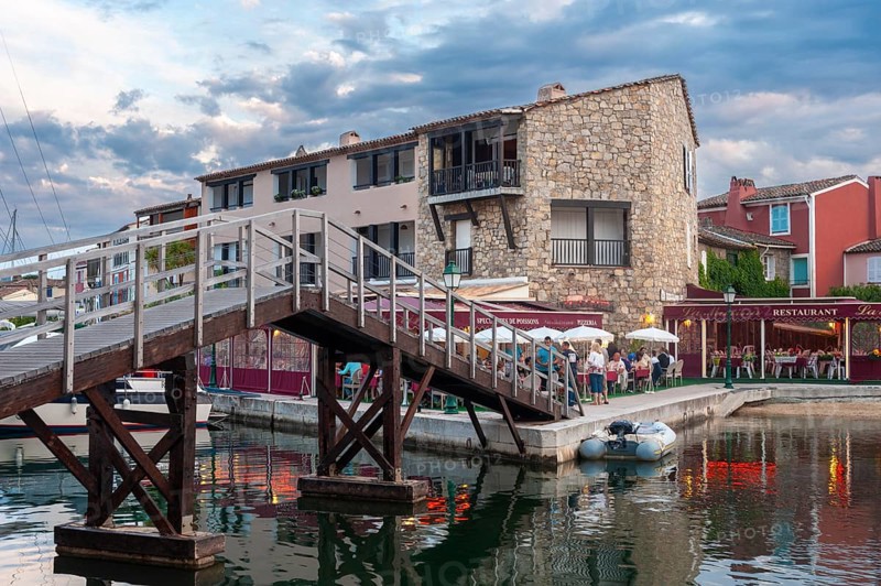 Townscape at the Rue des 2 Ports, Port Grimaud, Var, Provence-Alpes-Cote d Azur, France, Europe
