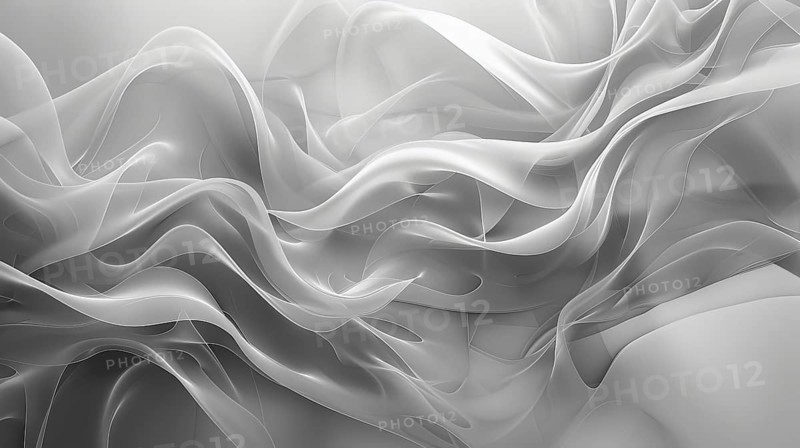 Abstract grey wavy patterns creating a smooth and ethereal appearance, AI generated