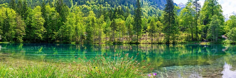 Christlessee, a mountain lake in the Trettachtal valley, near Oberstdorf, Oberallgaeu, Allgaeu, Bavaria, Germany, Europe