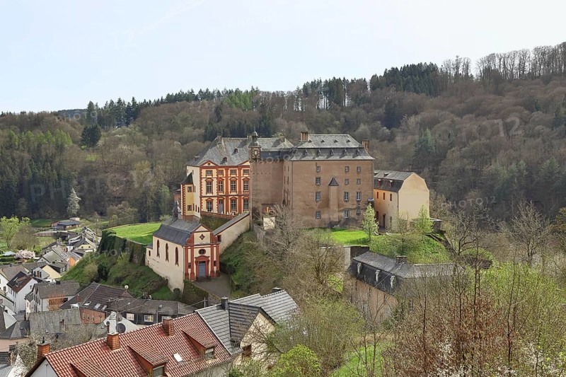 Malberg Castle is a baroque castle in the village of Malberg in the Rhineland-Palatinate Eifel district of Bitburg-Pruem, Kyllburg, Rhineland-Palatinate, Germany, Europe