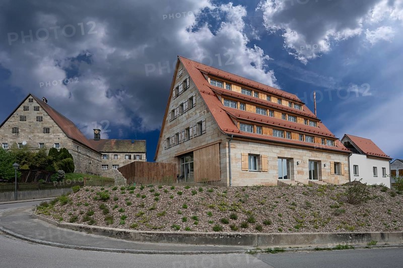 Conversion of a former barn into a residential building, Simonsnhofen, Middle Franconia, Bavaria, Germany, Europe