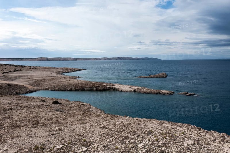 Lunar landscape, coast of the island of Pag, Zadar, Dalmatia, Croatia, Europe