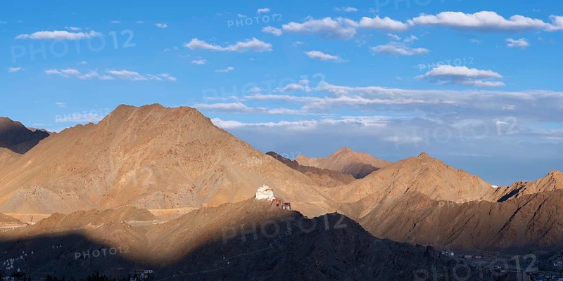 The Namgyal Tsemo Gompa monastery on Tsenmo Hill, a viewpoint over Leh, Ladakh, Jammu and Kashmir, India, Asia