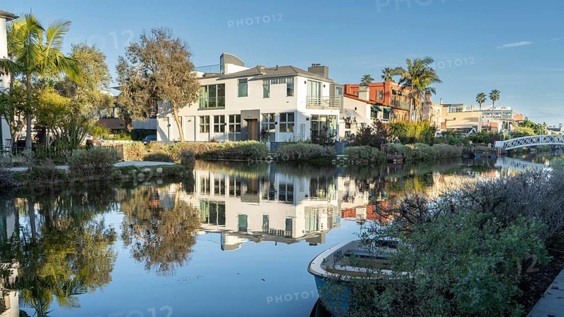 Houses along Venice Canal, Los Angeles, California