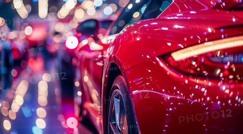 New luxury car models on display at car salon for buyers to buy and test drive, AI generated