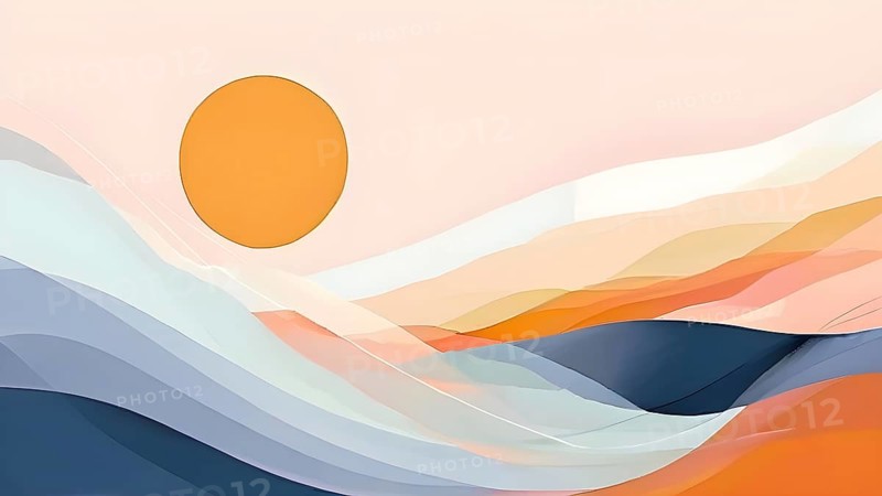 Abstract illustration embodies mindfulness meditation with gentle swirling patterns in pastel soothing hues, AI generated
