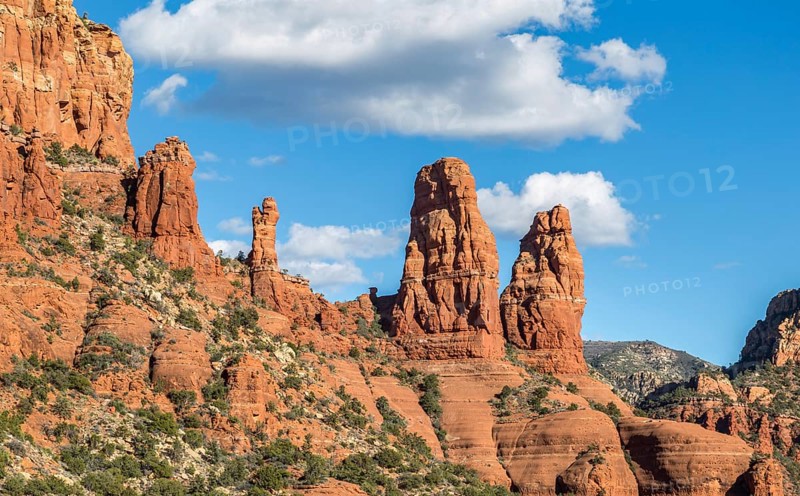 Red rock sandstone formations of Sedona, Arizona, United States of America, USA, North America