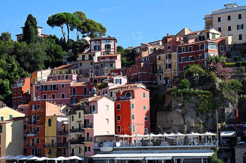 Colorful homes of Lerici, Liguria, Italy, Europe