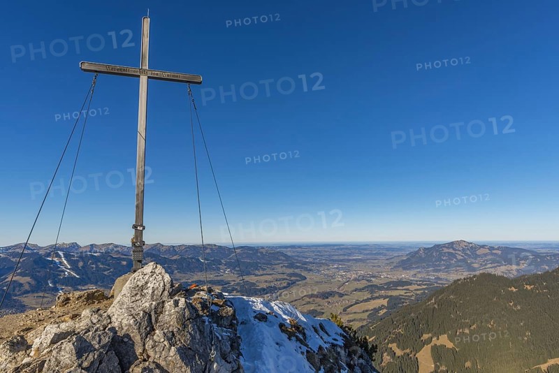 Panorama from the Rubihorn, 1957m, into the Illertal, Allgaeu Alps, Allgaeu, Bavaria, Germany, Europe