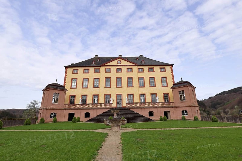 Malberg Castle is a baroque castle in the village of Malberg in the Rhineland-Palatinate Eifel district of Bitburg-Pruem, Kyllburg, Rhineland-Palatinate, Germany, Europe