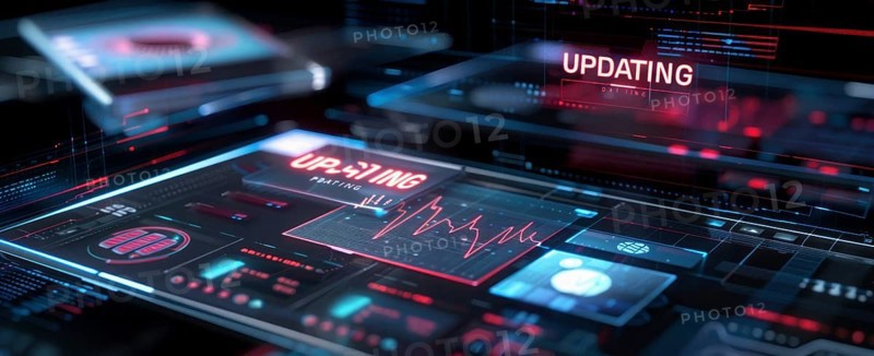 Computer and business security concept, system updates and privacy protection, AI generated