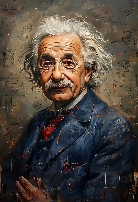 Oil-painted portrait of the physicist Albert Einstein, modern interpretation, AI generated, AI generated