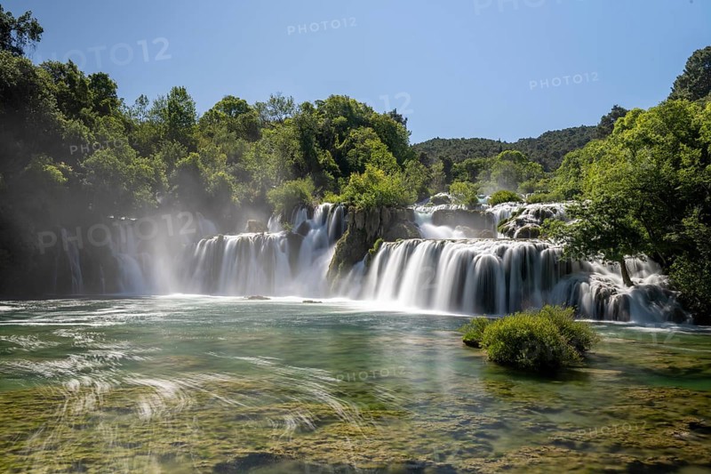 Waterfall in Krka National Park, Krka Waterfalls, Dalmatia, Croatia, Europe