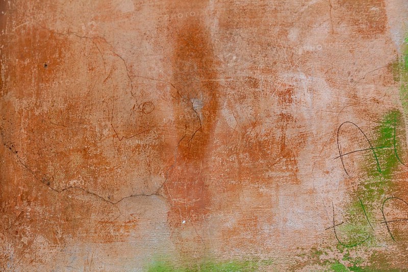 Orange-coloured house wall, background, texture, Rome, Italy, Europe