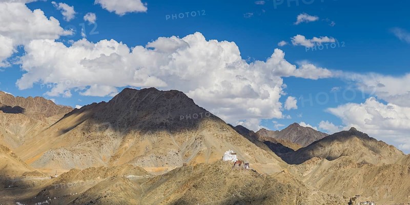 The Namgyal Tsemo Gompa monastery on Tsenmo Hill, a viewpoint over Leh, Ladakh, Jammu and Kashmir, India, Asia