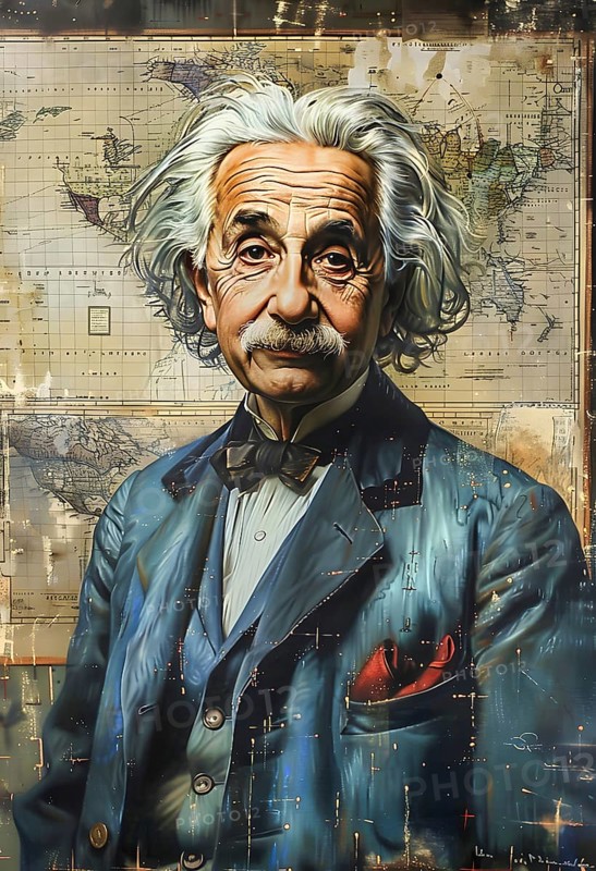 Oil-painted portrait of the physicist Albert Einstein, modern interpretation, AI generated, AI generated