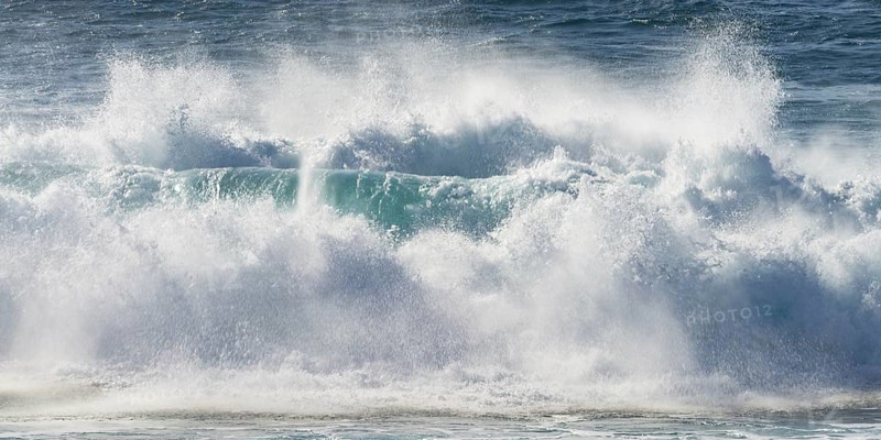 Surf waves, rocky coast near Los Hervideros, Lanzarote, Canary Islands, Canary Islands, Spain, Europe