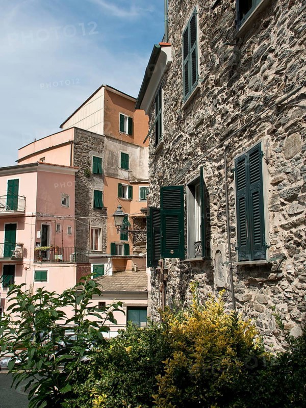 Traditional Italian building with shutters and stone walls in a village, Bari, Italy, Europe