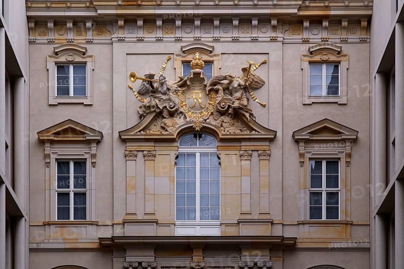 Humboldt Forum, coat of arms, City Palace, Berlin Palace, Berlin, Germany, Europe