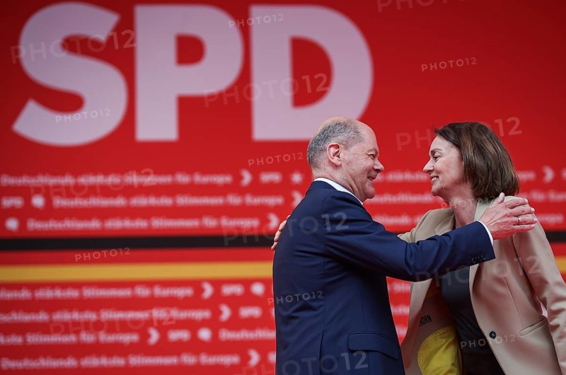 SPD rally for the European elections with Federal Chancellor Olaf Scholz and SPD lead candidate Katarina Barley. Leipzig, 01.06.2024