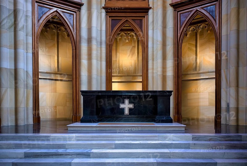 Interior view, altar, choir, Friedrichswerder Church, architect Karl Friedrich Schinkel, Berlin, Germany, Europe