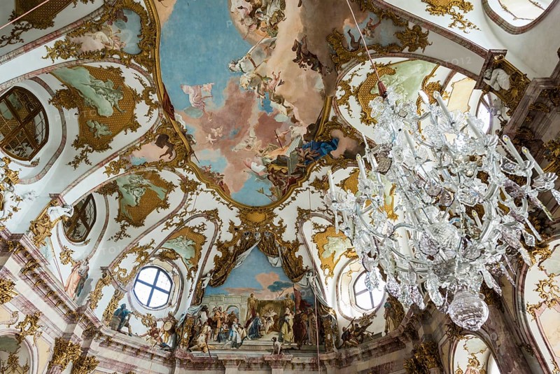 Imperial Hall, fresco, ceiling painting by Tiepolo, Wuerzburg Residence, UNESCO World Heritage Site, Wuerzburg, Lower Franconia, Franconia, Bavaria, Germany, Europe