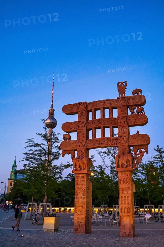 Replica of the Sanchi Tor at the Humboldt Forum, Berlin, Germany, Europe