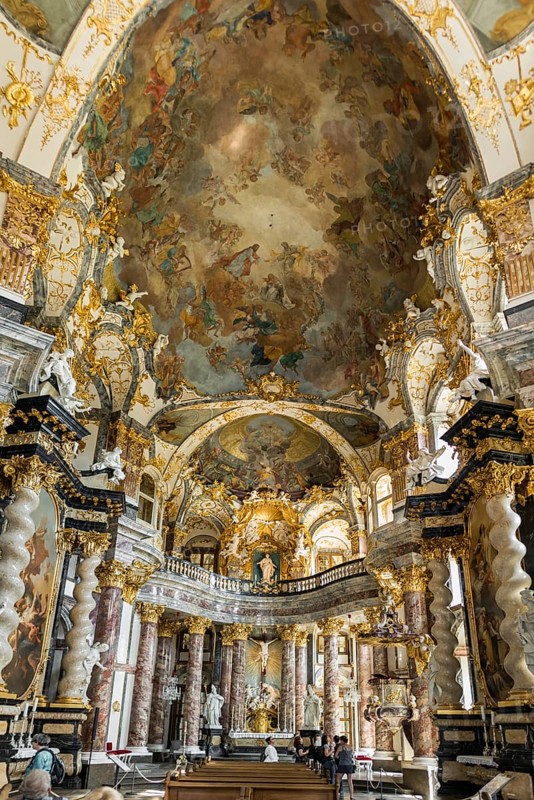 Interior view, Court Church, Wuerzburg Residence, UNESCO World Heritage Site, Wuerzburg, Lower Franconia, Franconia, Bavaria, Germany, Europe