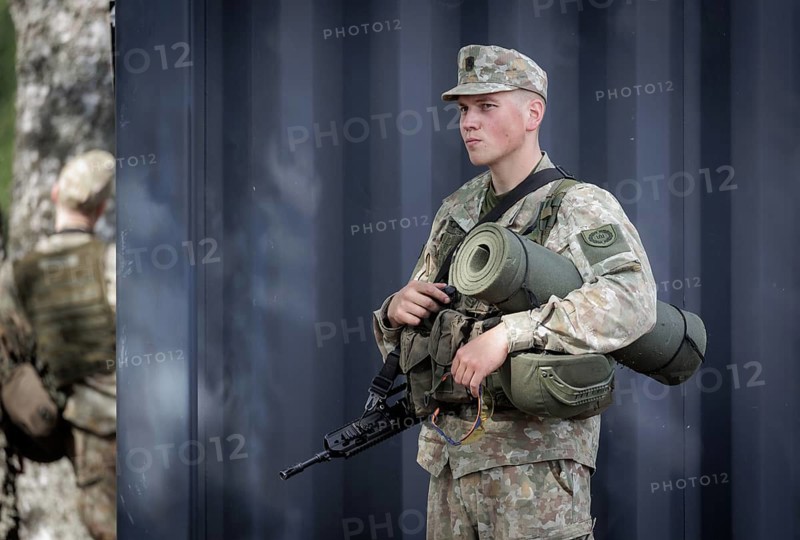 Lithuanian reserve soldier during training, photographed in Rudninkai, 28/05/2024
