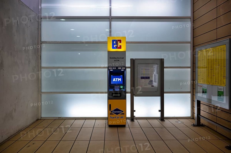 EC cash machine, timetables, timetable information, S-Bahn station, station, Leipzig Markt, Saxony, Germany, Europe