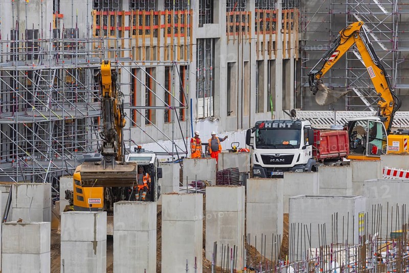 Infineon extension construction site in Dresden, Dresden, Saxony, Germany, Europe