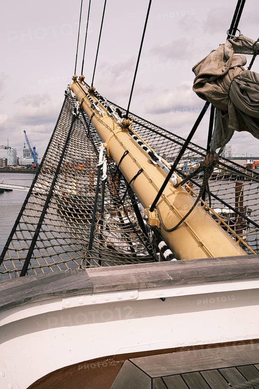Old sailing ship in the Hamburg Harbour Museum, Hanseatic City of Hamburg, Germany, Europe