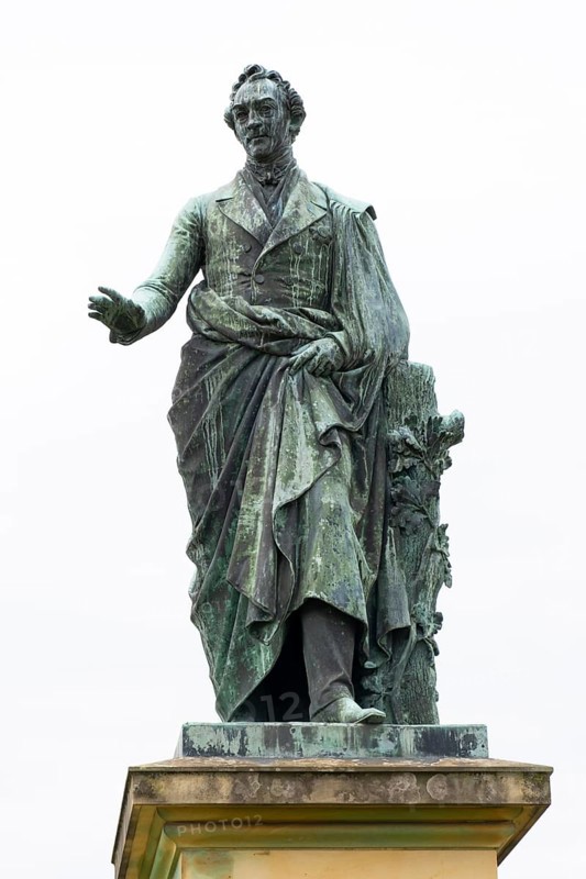 Grand Duke Georg von Mecklenburg Strelitz, statue, palace garden, Neustrelitz, Mecklenburg-Vorpommern, Germany, Europe