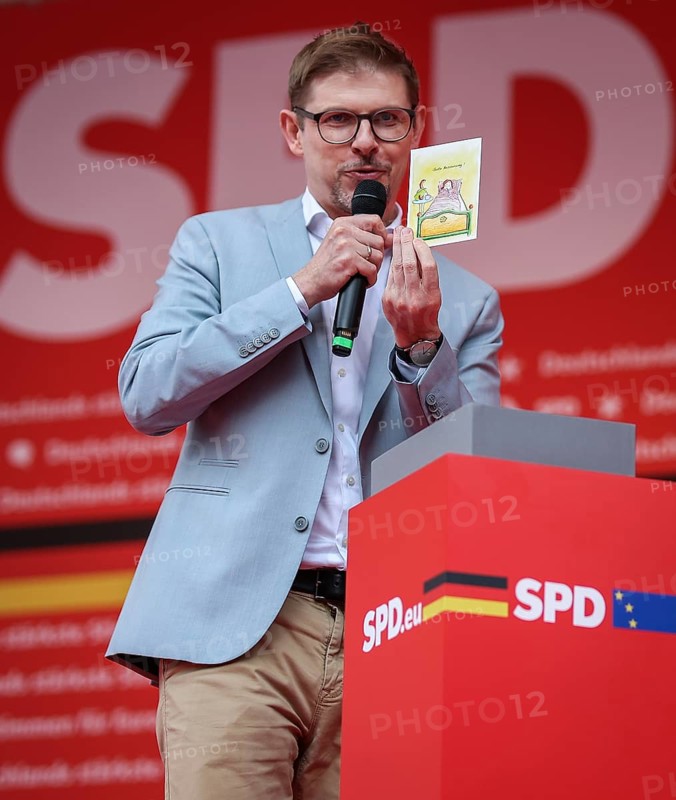 SPD rally for the European elections in Leipzig. The SPD member of the European Parliament, Matthias Ecke. Leipzig, 01.06.2024