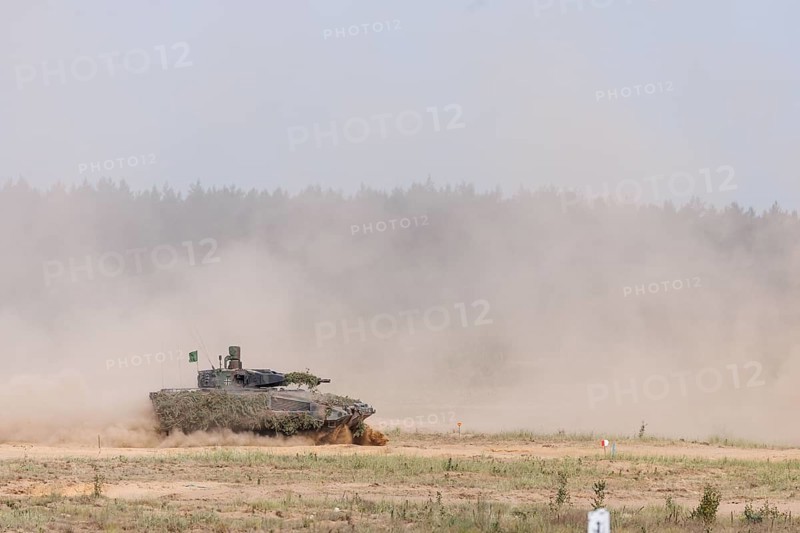 A Cougar infantry fighting vehicle, photographed during the NATO large-scale manoeuvre Steadfast Defender and the German part of the exercise, Quadriga 2024, in Pabrade, 29.05.2024