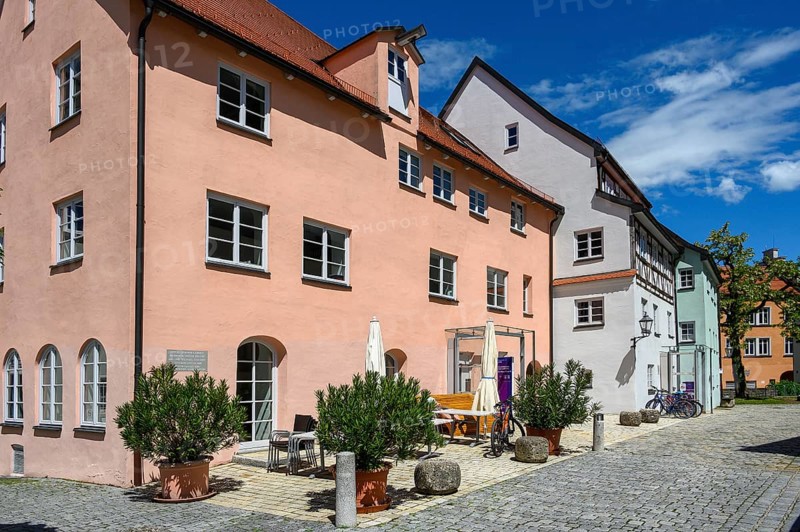 The Muehlberg ensemble is a heritage-protected group of houses from the late Middle Ages, Kempten, Allgaeu, Bavaria, Germany, Europe
