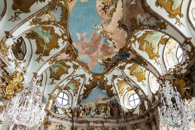 Kaisersaa, fresco, ceiling painting by Tiepolo, Wuerzburg Residence, UNESCO World Heritage Site, Wuerzburg, Lower Franconia, Franconia, Bavaria, Germany, Europe