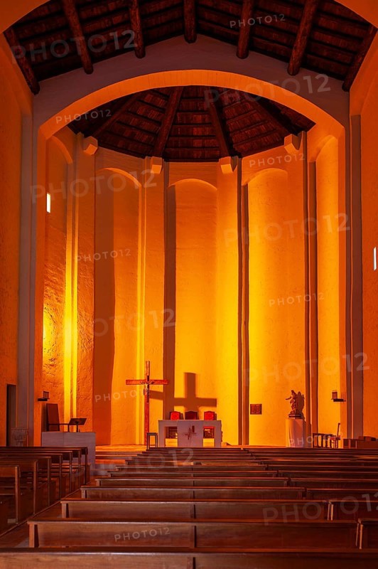 Interior of the Saint-Francois d'Assise church, Port Grimaud, Var, Provence-Alpes-Cote d Azur, France, Europe