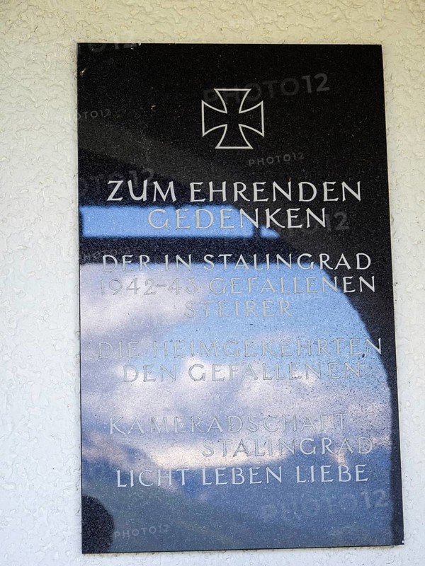 Memorial plaque in the Stalingrad Chapel, near Aigen im Ennstal, Styria, Austria, Europe