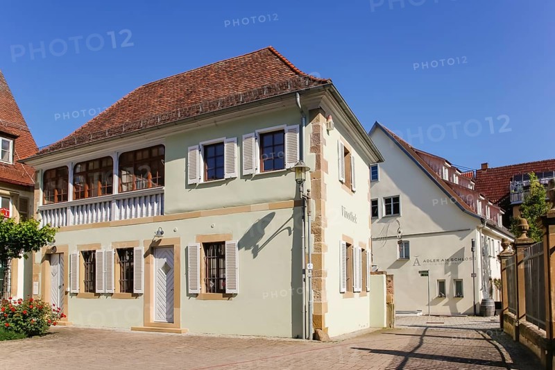 Museum Sophie La Roche, literary memorial, former royal Wuerttemberg forestry prison, architecture, historic building, house, vinotheque, window, door, entrance, Boennigheim, Ludwigsburg district, Baden-Wuerttemberg, Germany, Europe
