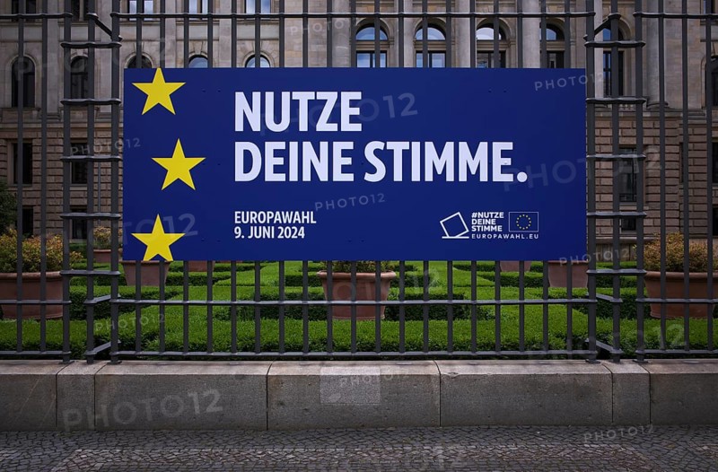 Poster advertising to go to the polls, Use your vote, European elections 2024, Bundesrat, Berlin, Germany, Europe
