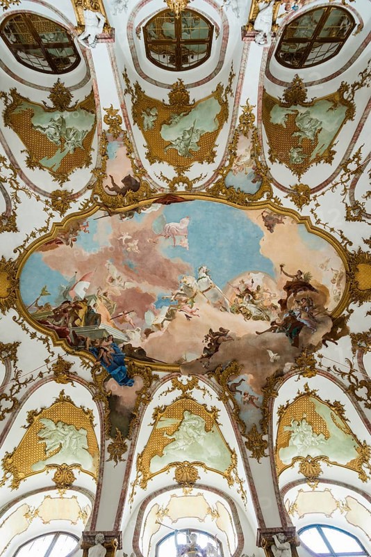 Imperial Hall, fresco, ceiling painting by Tiepolo, Wuerzburg Residence, UNESCO World Heritage Site, Wuerzburg, Lower Franconia, Franconia, Bavaria, Germany, Europe