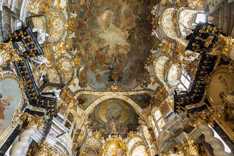 Interior view, Court Church, Wuerzburg Residence, UNESCO World Heritage Site, Wuerzburg, Lower Franconia, Franconia, Bavaria, Germany, Europe