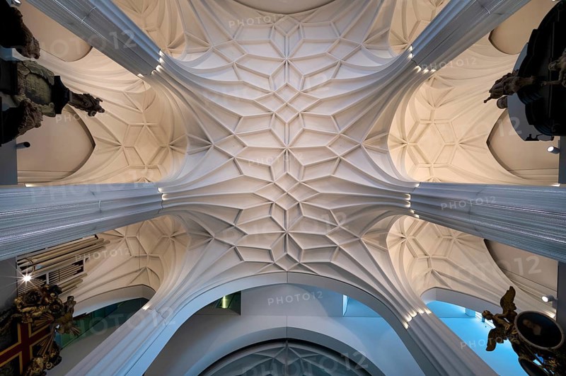 Interior photo Paulinum, ceiling construction, ceiling, University Church of St Pauli, University Alma Mater Lipsiensis, Leipzig, Saxony, Germany, Europe