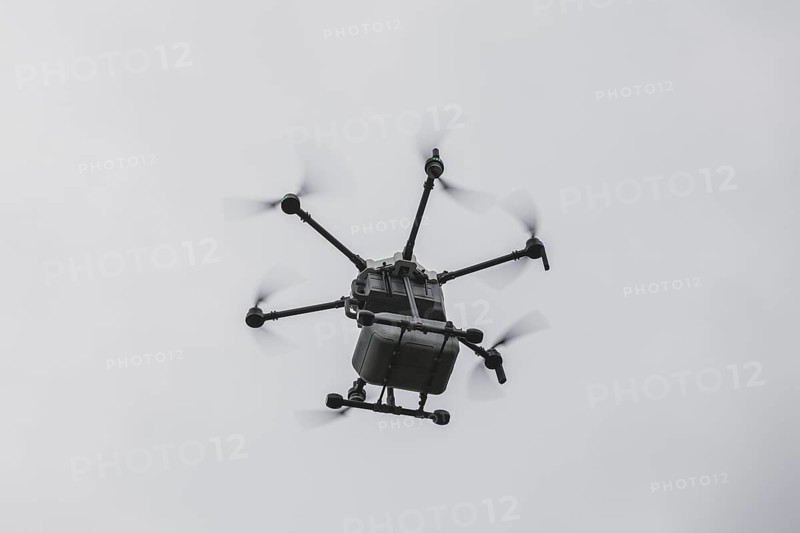 Delivery drone, photographed as part of the official opening of the drone delivery service 'Marktschwalbe' in Wusterhausen/Dosse, 31 May 2024 / Photographed on behalf of the Federal Ministry of Agriculture and Food
