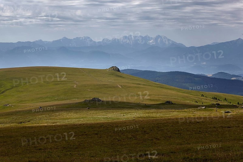 Saualpe, view to the Karawanken, Carinthia, Austria, Europe