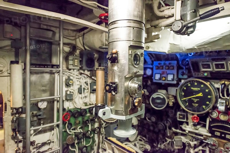 Periscope Inside a Submarine in Milan, Lombardy, Italy, Europe