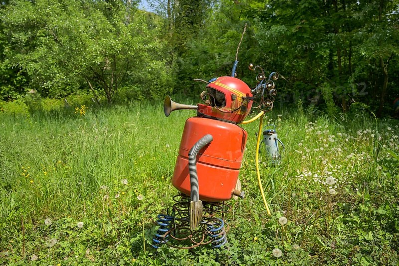 Art object, sculpture meadow, figure park, Rappennestgiessen nature reserve, Burkheim am Kaiserstuhl, Baden-Wuerttemberg, Germany, Europe