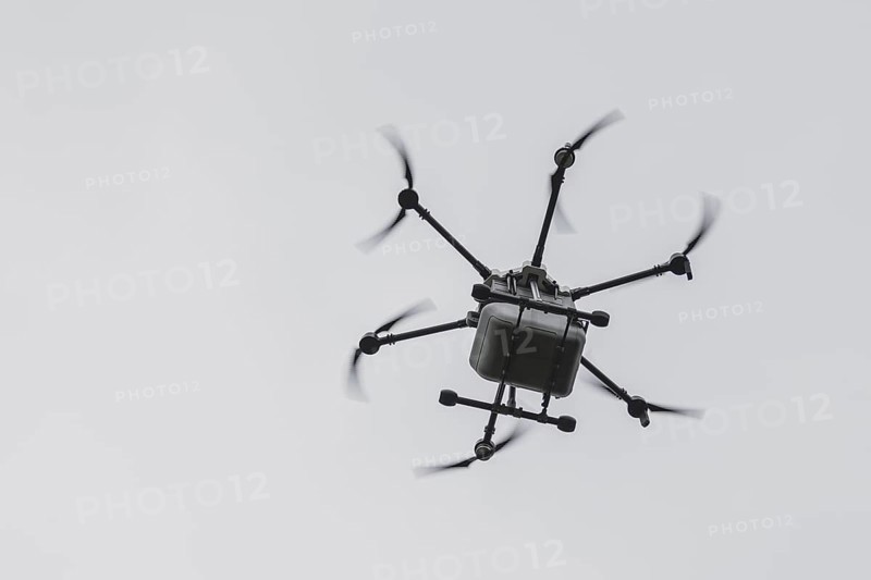 Delivery drone, photographed as part of the official opening of the drone delivery service 'Marktschwalbe' in Wusterhausen/Dosse, 31 May 2024 / Photographed on behalf of the Federal Ministry of Agriculture and Food